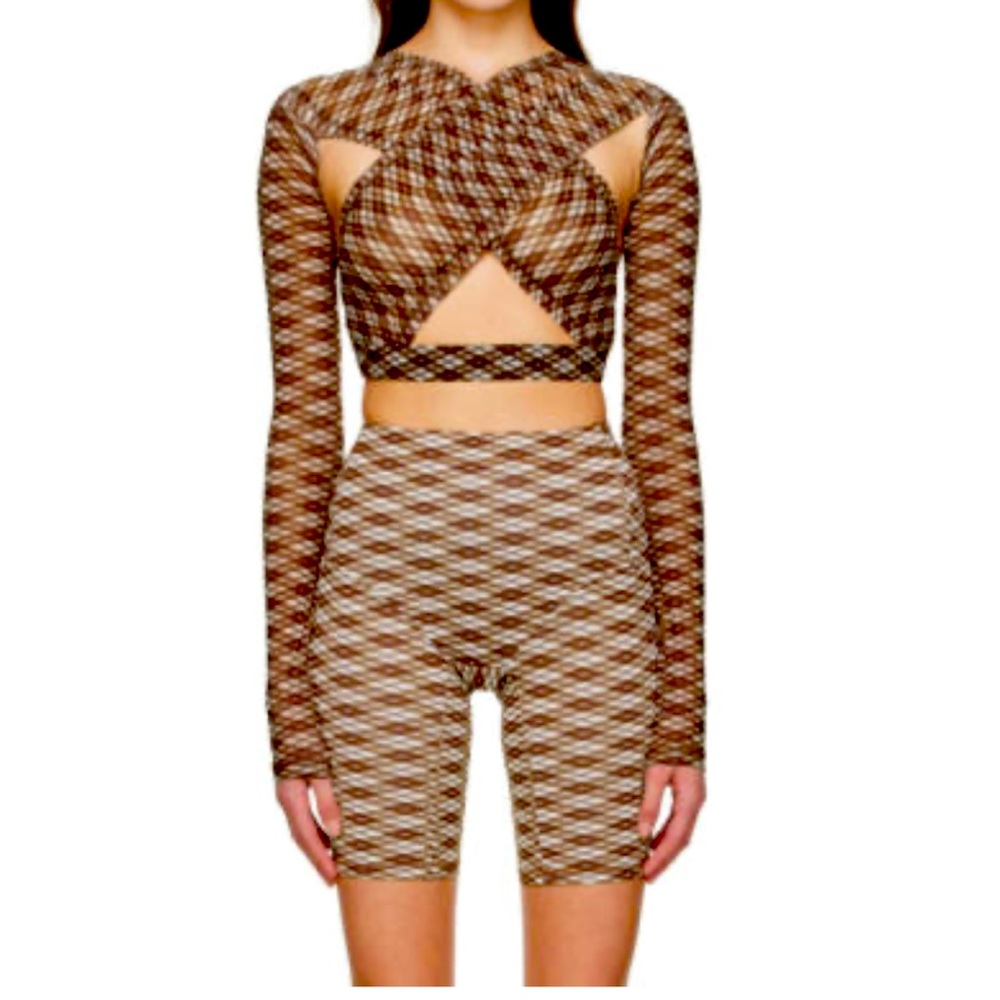 KNWLS (brand new) brown cross-over blouse